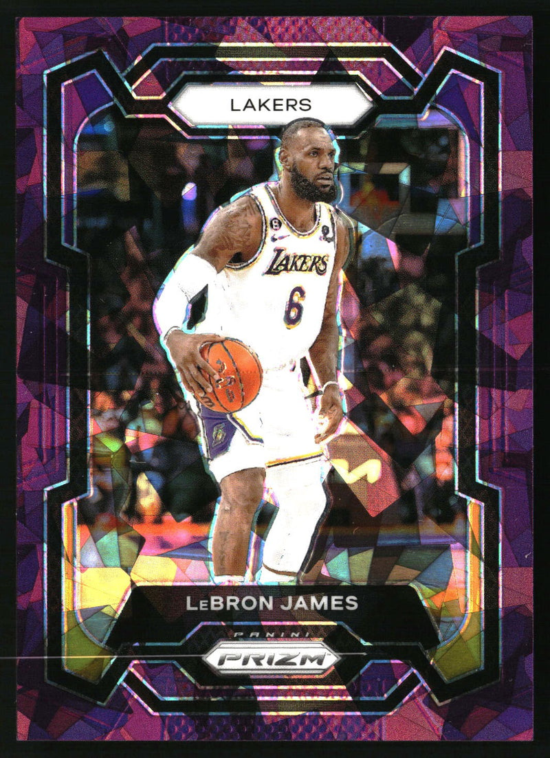 LeBron James 2023-24 Panini Prizm #63 Prizm Purple Ice SN