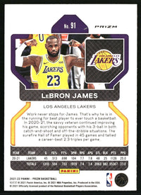 LeBron James 2021-22 Panini Prizm #91 Orange Ice