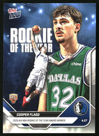 Cooper Flagg 2025-26 Topps Now #ROTY Awards