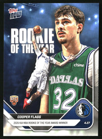 Cooper Flagg 2025-26 Topps Now #ROTY Awards