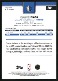 Cooper Flagg 2025-26 Topps #201 RC