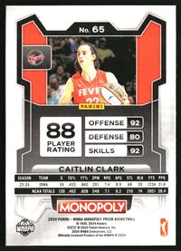 Caitlin Clark 2024 Panini Prizm Monopoly WNBA #65 RC