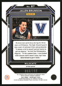 Jalen Brunson 2023 Panini Prizm Draft Picks #87 Blue SN