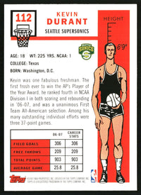 Kevin Durant 2007-08 Topps #112 1957-58 Variations RC