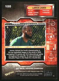 LeBron James 2021 SkyBox Metal Universe Champions #100 Copper