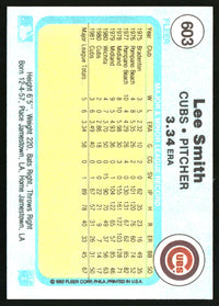 Lee Smith 1982 Fleer #603b HOF, RC