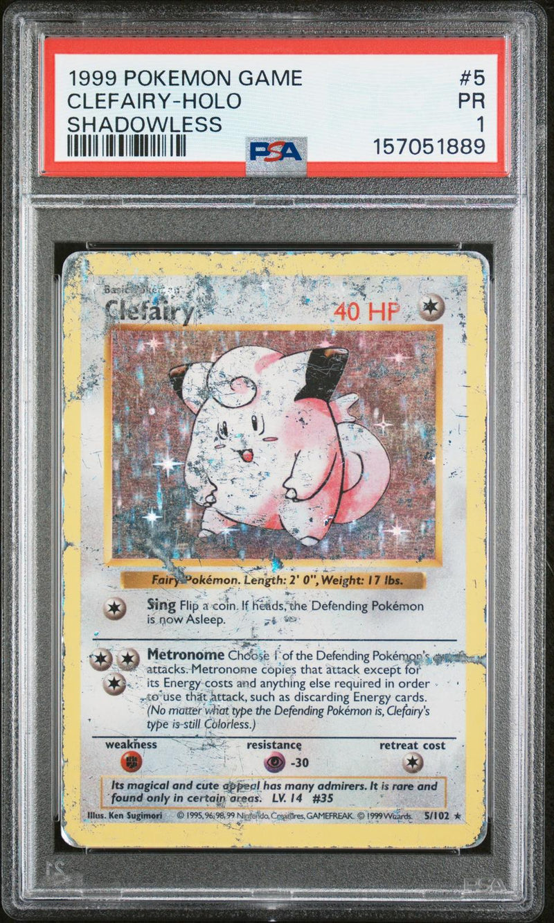 Clefairy-Holo #5 1999 Pokemon Game PSA 1 Shadowless
