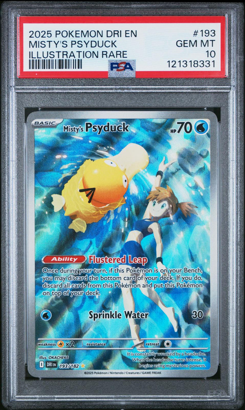 Misty's Psyduck #193 2025 Pokemon Dri En-Destined Rivals PSA 10 IR