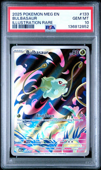 Bulbasaur #133 2025 Pokemon Meg En-Mega Evolution PSA 10 Illustration Rare