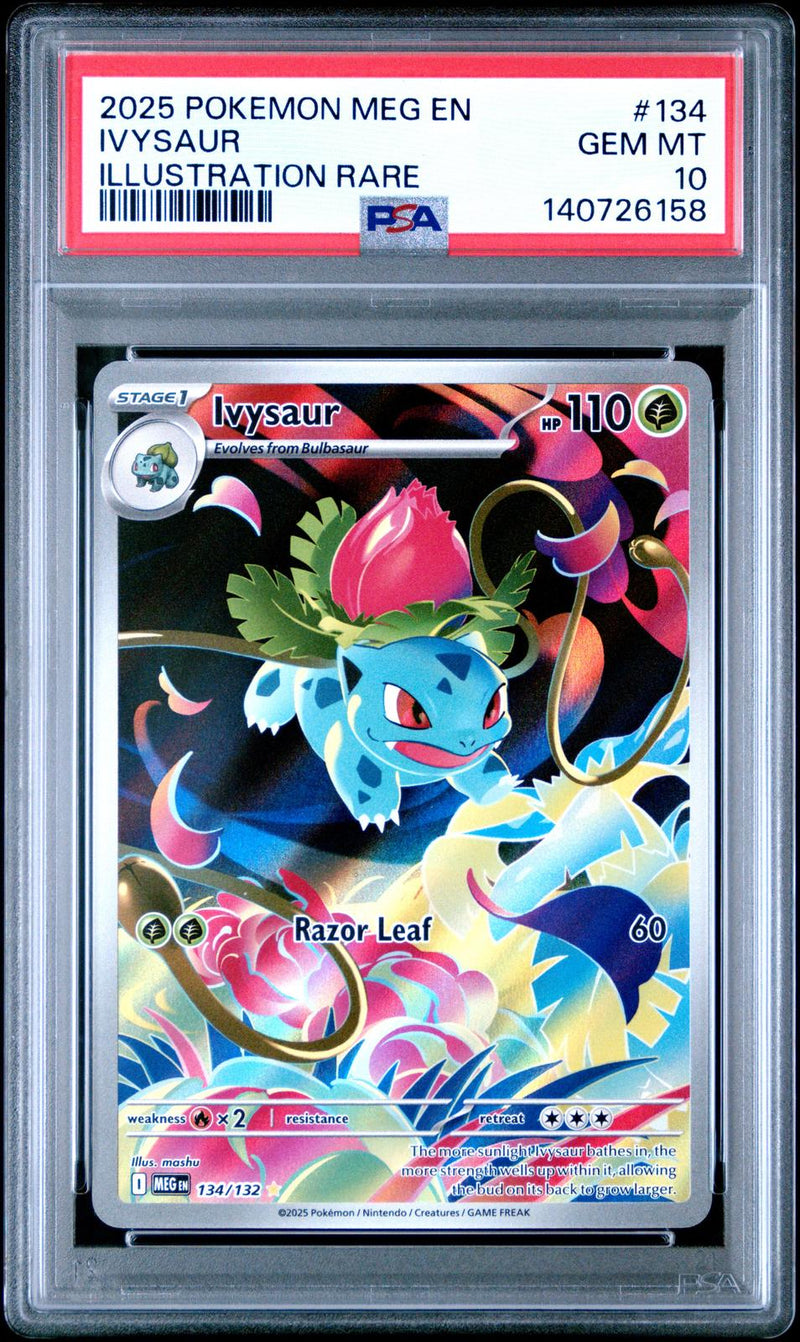 Ivysaur #134 2025 Pokemon Meg En-Mega Evolution PSA 10 Illustration Rare