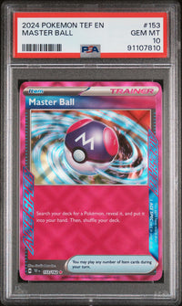 Master Ball #153 2024 Pokemon Tef En-Temporal Forces PSA 10