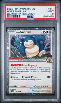 Hop's Snorlax #117 2025 Pokemon Jtg En-Journey Together PSA 9 Gamestop Exclusive