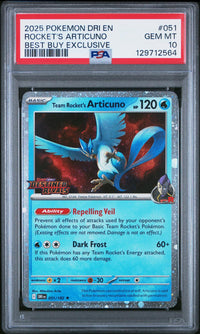 Rocket's Articuno #051 2025 Pokemon Destined Rivals PSA 10 Best Buy Exclusive
