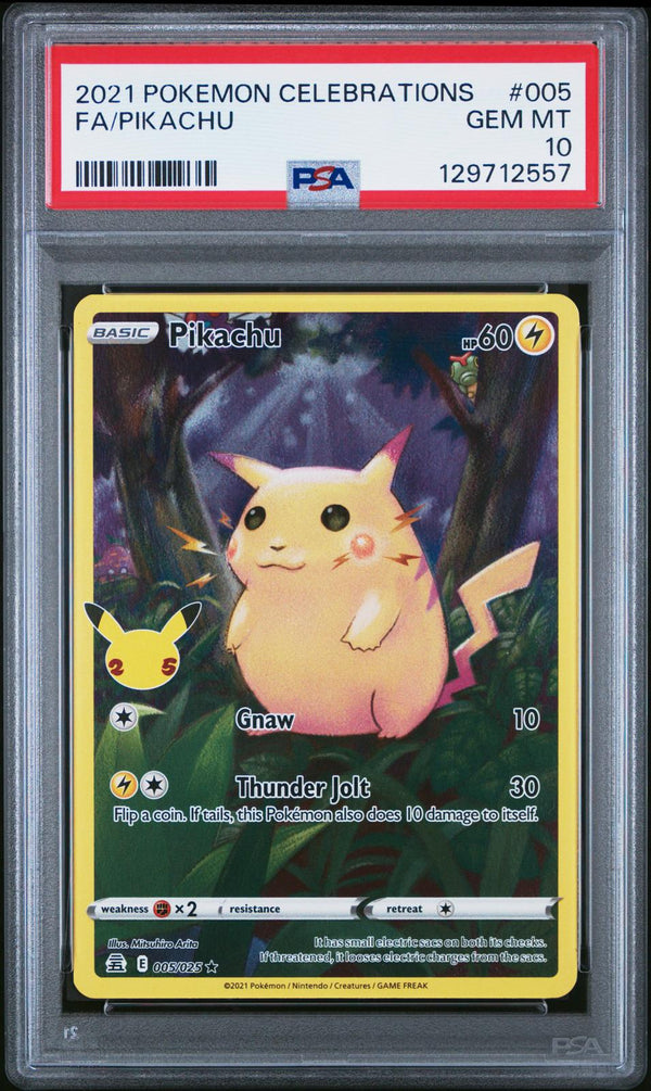 Pikachu #005 2021 Pokemon Celebrations PSA 10