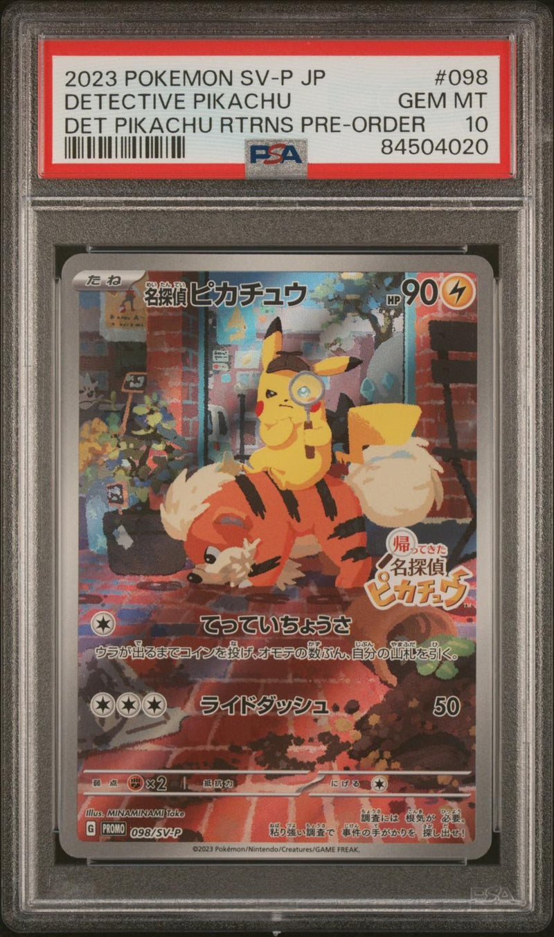 Detective Pikachu #098 2023 Pokemon Japanese Sv-P Promo PSA 10