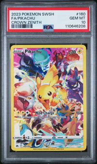 Pikachu #160 2023 Pokemon Sword And Shield Crown Zenith PSA 10 Crown Zenith