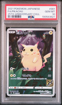 Pikachu #001 2021 Pokemon Japanese 25th Anniversary Collection PSA 10