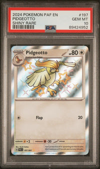 Pidgeotto #197 2024 Pokemon Paf En-Paldean Fates PSA 10 Shiny Rare