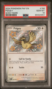 Pidgey #196 2024 Pokemon Paf En-Paldean Fates PSA 10 Shiny Rare
