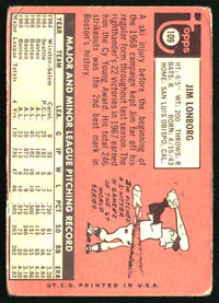 Jim Lonborg 1969 Topps #109