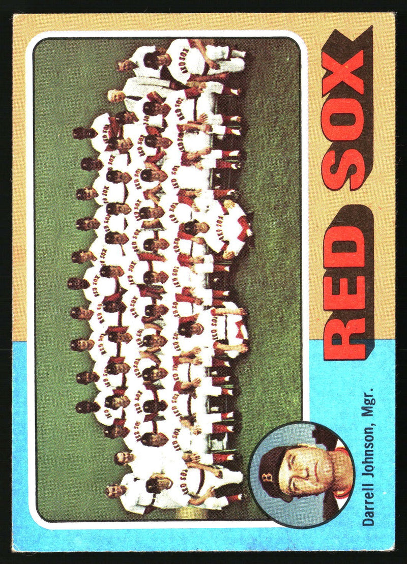 Boston Red Sox / Darrell Johnson 1975 Topps #172 Team Checklists Gray Back