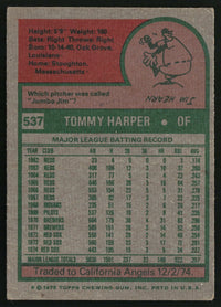 Tommy Harper 1975 Topps #537