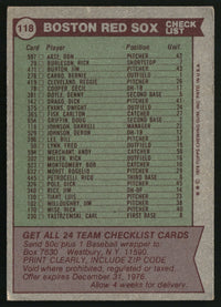 Boston Red Sox / Darrell Johnson 1976 Topps #118