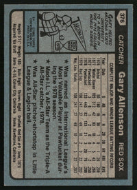 Gary Allenson 1980 Topps #376 RC