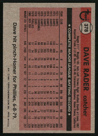 Dave Rader 1981 Topps #378