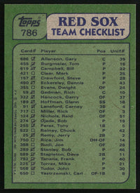 Red Sox Leaders / Checklist (Carney Lansford / Mike Torrez) 1982 Topps #786