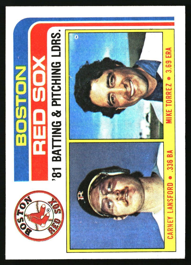 Red Sox Leaders / Checklist (Carney Lansford / Mike Torrez) 1982 Topps #786