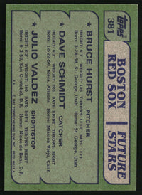 Red Sox Future Stars (Hurst/Schmidt/ Valdez) 1982 Topps #381 RC