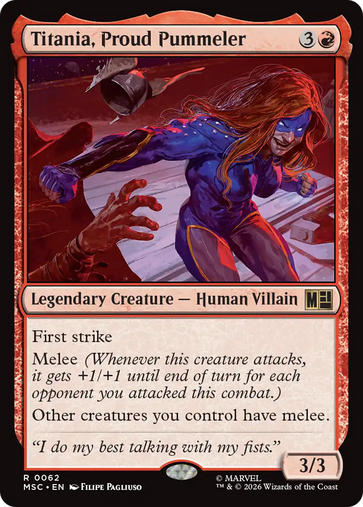 Titania, Proud Pummeler (Surge Foil) [Marvel Super Heroes Commander]