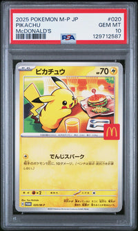 Pikachu #020 2025 Pokemon Japanese M-P Promo PSA 10 Mcdonald'S
