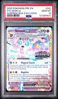 Sylveon Ex #041 2025 Pokemon Pre En-Prismatic Evolutions PSA 10 Surprise Box