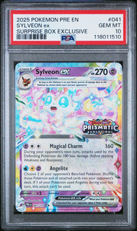 Sylveon Ex #041 2025 Pokemon Pre En-Prismatic Evolutions PSA 10 Surprise Box