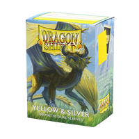 Dragon Shield: Standard 100ct Sleeves - Yellow & Silver (Dual Matte)
