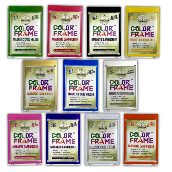 Color Frame 35 pt Colored Border Magnetic Card Holders - The PennySleever