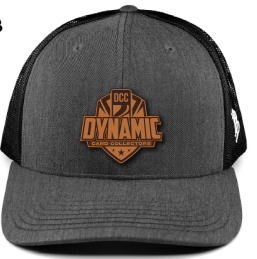 Dynamic Card Collectors Trucker Hat Snapback Charcoal w/ Leather Logo