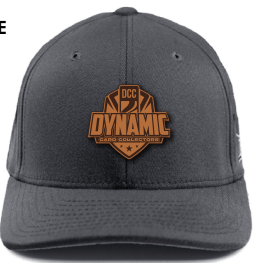 Dynamic Card Collectors Flex Fit Hat Charcoal w/ Leather Logo