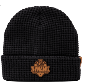 Dynamic Card Collectors Black Beanie Leather Logo