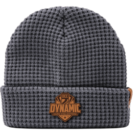 Dynamic Card Collectors Grey Beanie Leather Logo