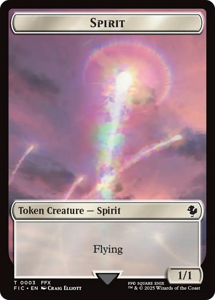Spirit // Hero (0026) Double-Sided Token (Surge Foil) [FINAL FANTASY Commander Tokens]