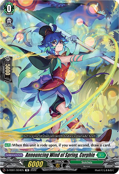 Announcing Wind of Spring, Corphie (D-TD01/004EN) [D-TD01: Urara Haneyama -Bandmaster of Blossoming Bonds-]