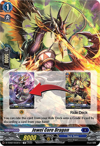 Jewel Core Dragon (Tutorial Card) (D-TD02/003EN-T) [D-TD02: Michiru Hazama -Demonic Jewel Dragon of the Four Flames-]