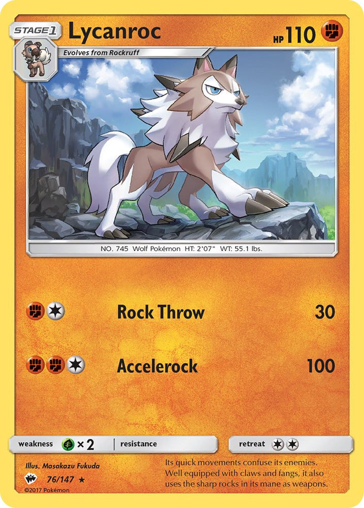 Lycanroc (76/147) (Theme Deck Exclusive) [Sun & Moon: Burning Shadows]