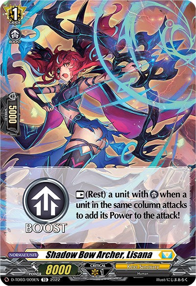 Shadow Bow Archer, Lisana (D-TD03/009EN) [D-TD03: Raika Koshiba -Skyfall Executors-]